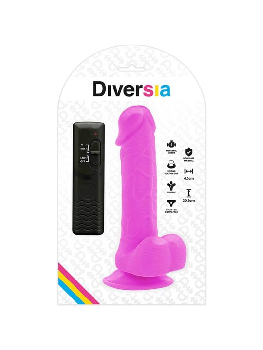Diversia - Dildo Vibrante Flessibile 20,5 CM - Viola