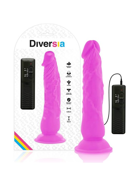 Diversia - Flexible Vibrating Dildo 21 CM - Purple