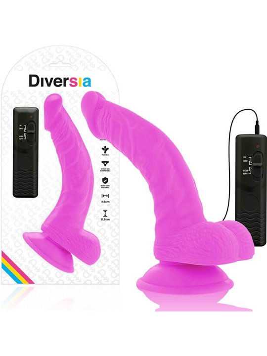 Diversia - Dildo Vibrante Flessibile 21,5 CM - Viola