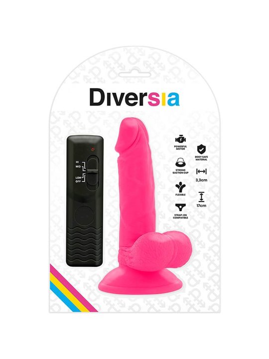 Diversia - Dildo Vibrante Flessibile 17 CM - Rosa