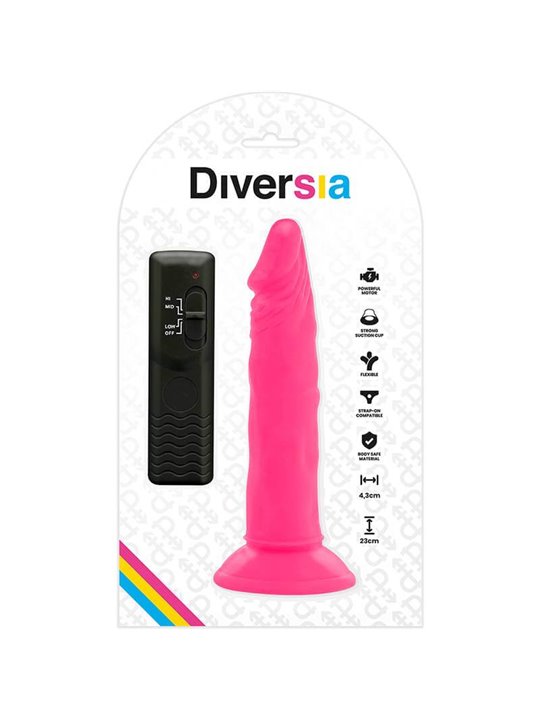 Diversia - Flexible Dildo with Vibration 23 CM - Pink