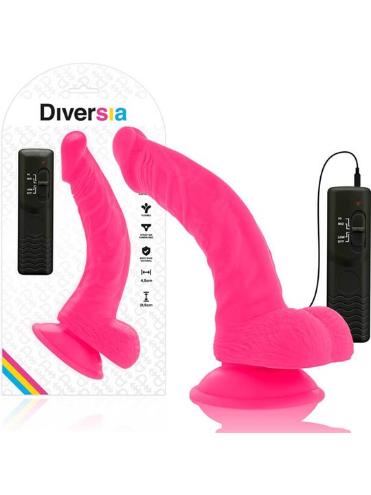 Diversia - Dildo Vibrante Flessibile 21,5 CM - Rosa