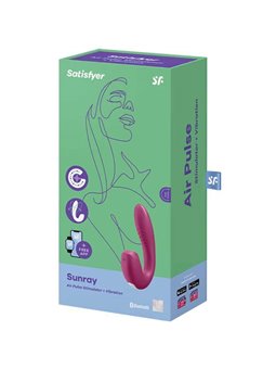 Satisfyer Sunray Stimulator And Vibrator App - Red