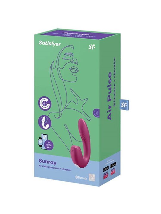 Satisfyer Sunray Stimulator And Vibrator App - Red