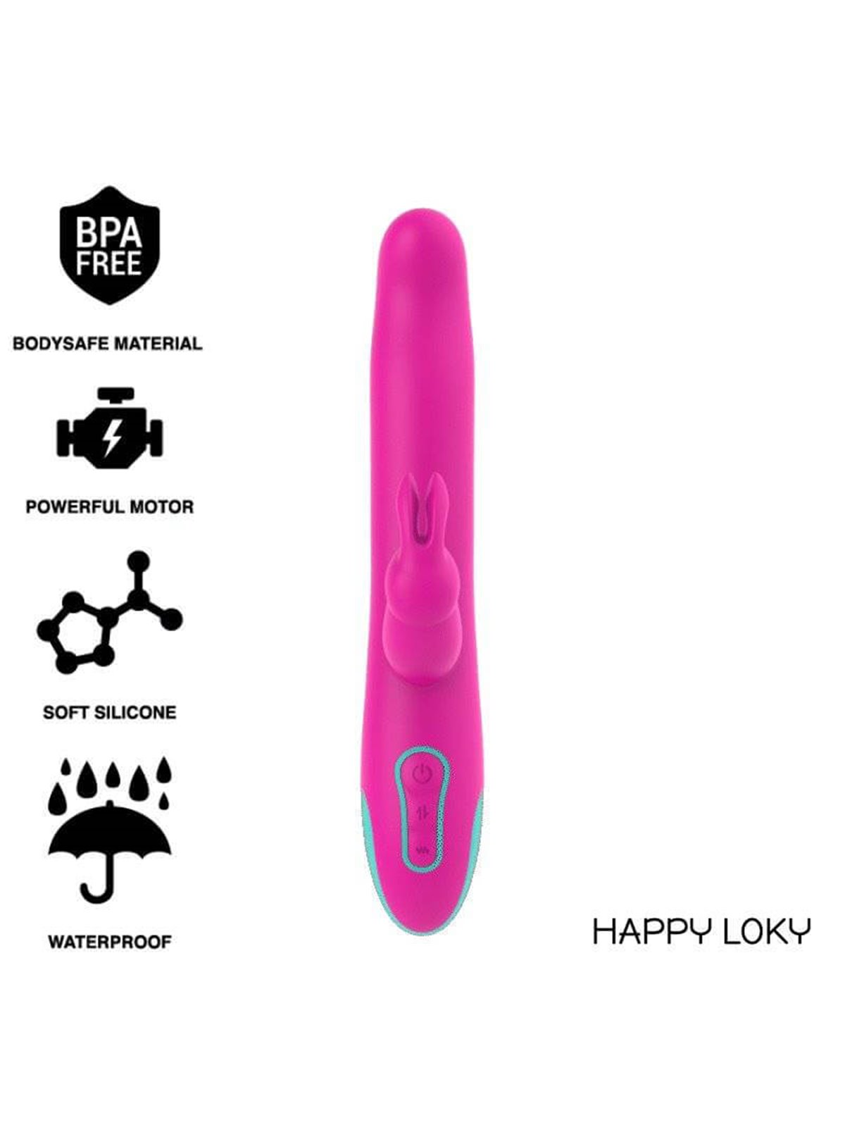 Happy Loky - Pluto Rabbit Vibrator & Rotator Watchme Wireless Technology Compatible