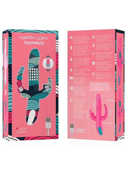 Happy Loky - Donald Triple Stimulation: Anal, G-Spot & Clitoral Watchme Wireless Technology Compatible