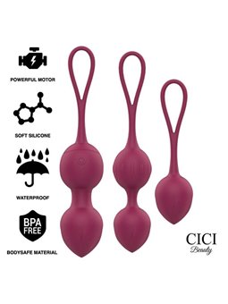 Cici Beauty- Premium Silicone 3 Vibrating Kegel Beads Remote Control