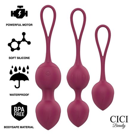 Cici Beauty Kegel Beads - Set di 3 Palline Vibranti con Controllo Remoto