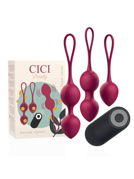 Cici Beauty- Premium Silicone 3 Vibrating Kegel Beads Remote Control