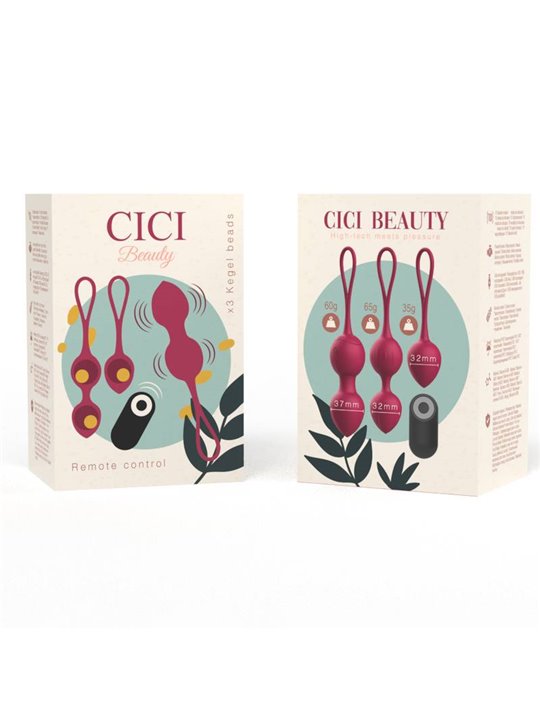 Cici Beauty- Premium Silicone 3 Vibrating Kegel Beads Remote Control