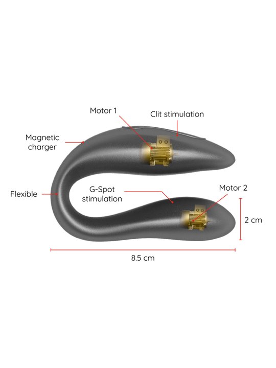 Oninder - Lisboa G-Spot & Clitoral Stimulator Black - Free App