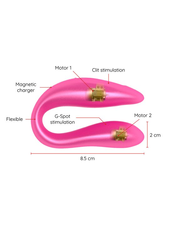 Oninder - Lisboa G-Spot & Clitoral Stimulator Pink - Free App