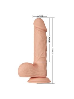 Baile Bahamut - Pene Realistico Flessibile con Testicoli e Ventosa 21,8 CM