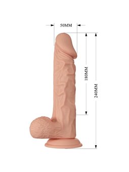 Baile Buraq - Pene Realistico Flessibile con Testicoli e Ventosa 24 CM
