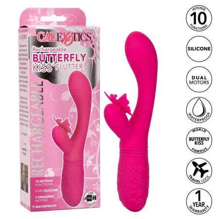 CalExotics Butterfly Kiss Flutter - Vibratore Rabbit Fucsia con Farfalla
