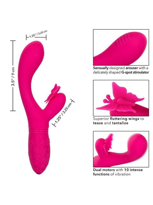 CalExotics Butterfly Kiss Flutter - Vibratore Rabbit Fucsia con Farfalla