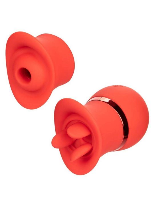 CalExotics French Kiss Suck & Play - Set Massaggiatore con Lingua Vibrante