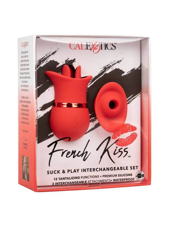 CalExotics French Kiss Suck & Play - Set Massaggiatore con Lingua Vibrante