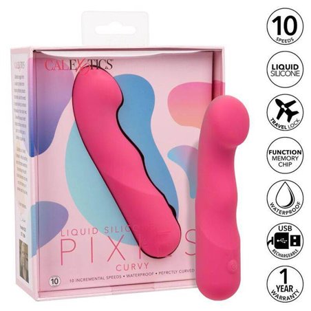 CalExotics Pixies Curvy - Vibratore in Silicone Liquido 10 Velocità