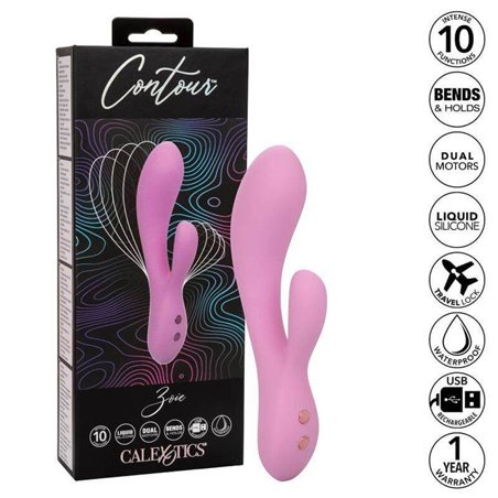CalExotics Contour Zoie - Vibratore Rabbit in Silicone Liquido 10 Velocità