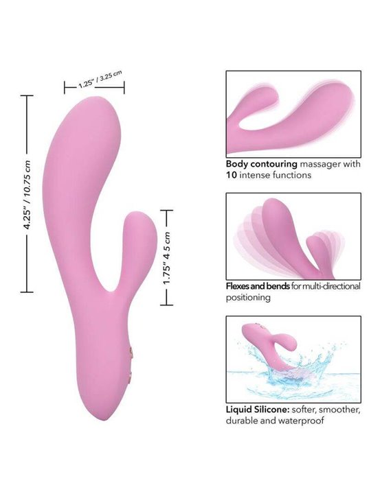 CalExotics Contour Zoie - Vibratore Rabbit in Silicone Liquido 10 Velocità
