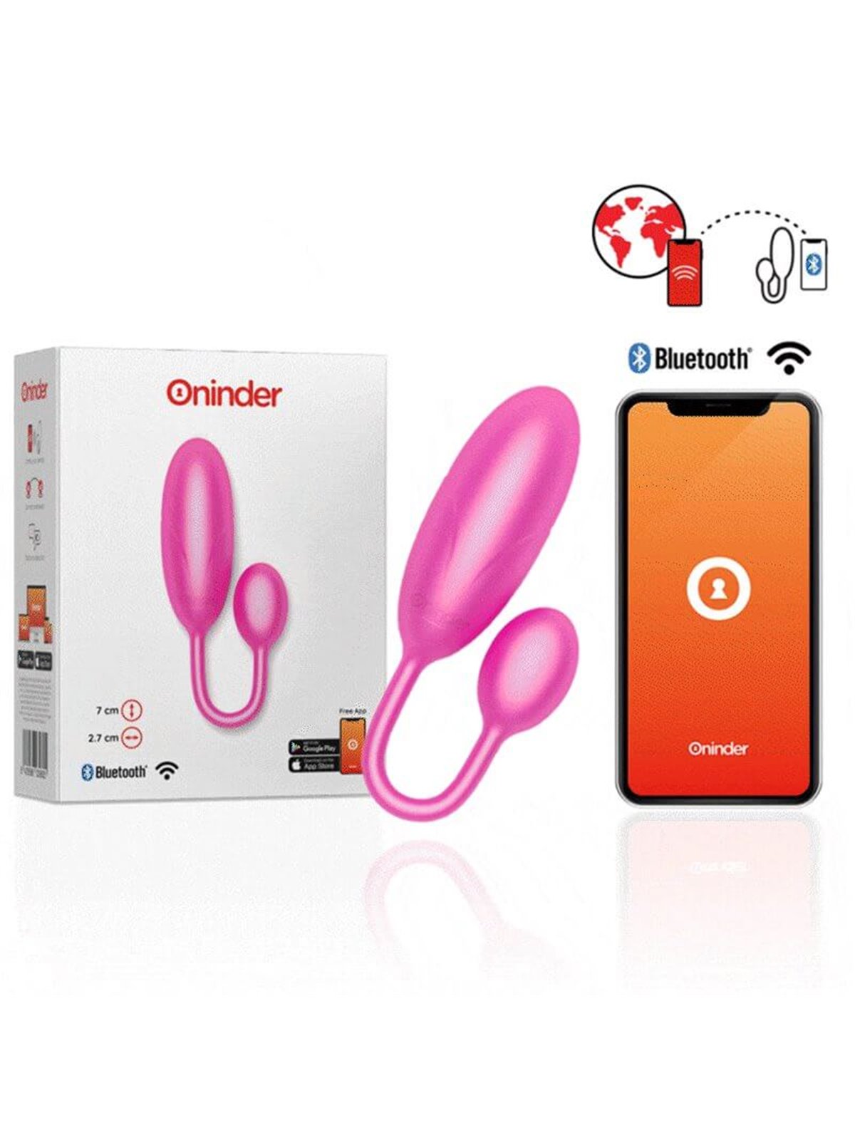 Oninder - Denver Vibrating Egg Pink 7 X 2.7 CM Free App