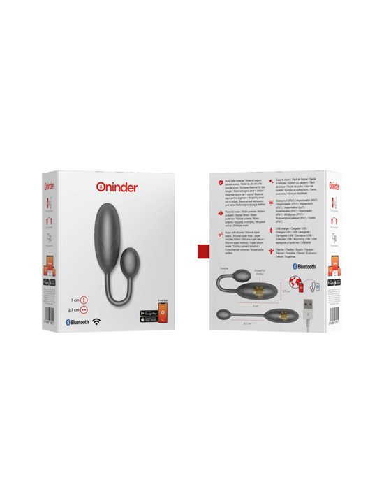 Oninder - Denver Vibrating Egg Black 7 X 2.7 CM Free App