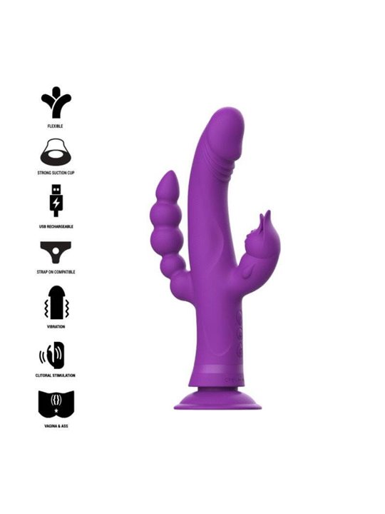 Intense™ - Casanova Vibrator Rabbit Silicone Triple Engine Purple