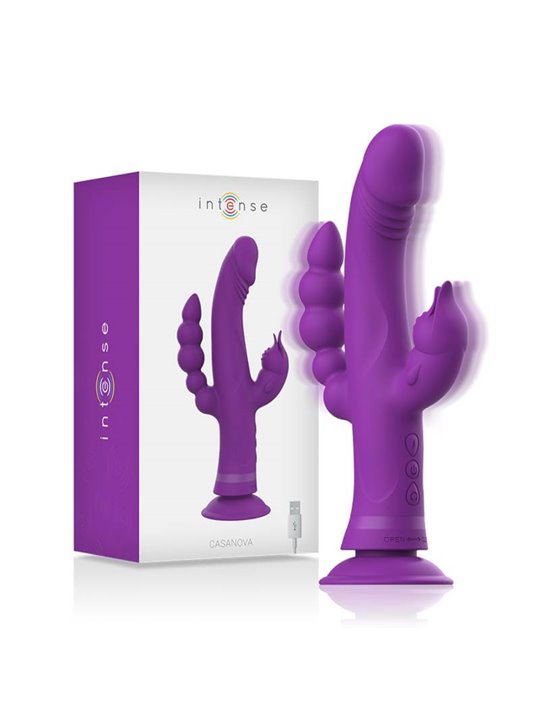 Intense™ - Casanova Vibrator Rabbit Silicone Triple Engine Purple