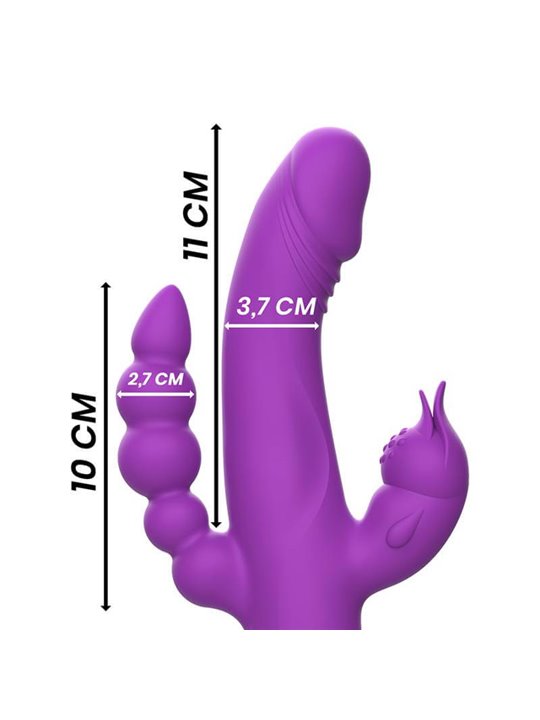 Intense™ - Casanova Vibrator Rabbit Silicone Triple Engine Purple