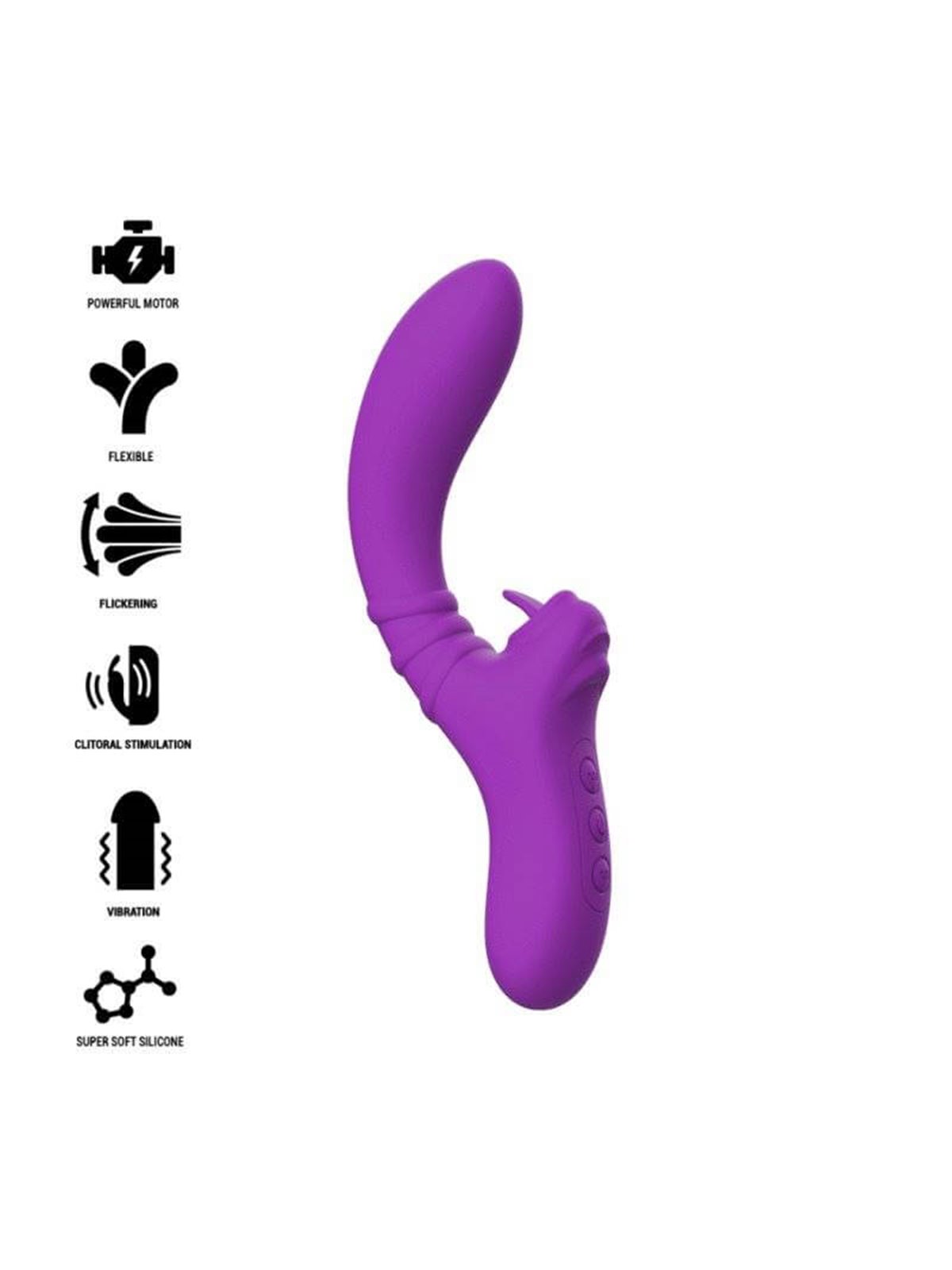 Intense - Harry Vibrator Flexible With Purple Tongue