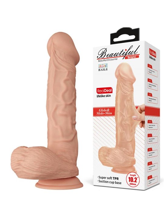 Baile Bergrisi - Pene Realistico Flessibile con Testicoli e Ventosa 26 CM