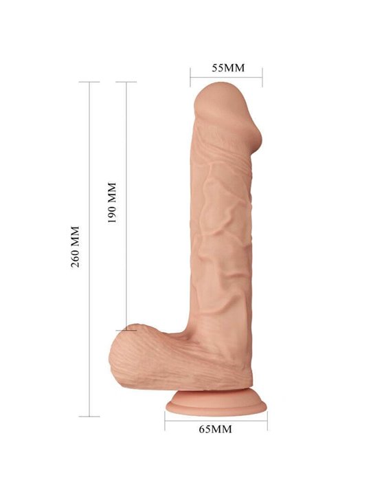 Baile Bergrisi - Pene Realistico Flessibile con Testicoli e Ventosa 26 CM