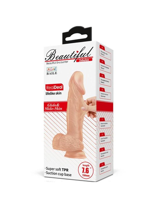 Baile - Beautiful Encounter Zebulon Flexible Realistic Dildo 19.4 CM Natural