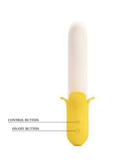 Pretty Love - Banana Geek Super Power 7 Vibrations Up&Down Silicone Black