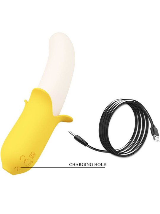 Pretty Love - Banana Geek Super Power 7 Vibrations Up&Down Silicone Black