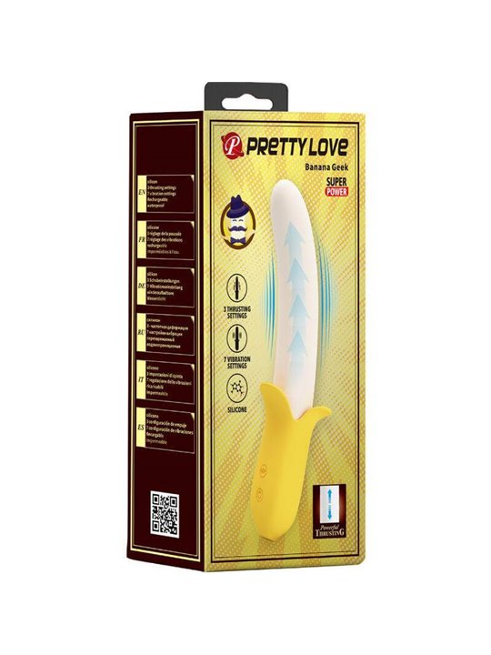Pretty Love - Banana Geek Super Power 7 Vibrations Up&Down Silicone Black