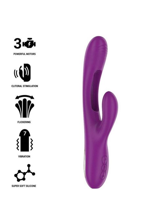Intense - Apolo Rechargeable Multifunction Vibrator 7 Vibrations With Swinging Motion Purple