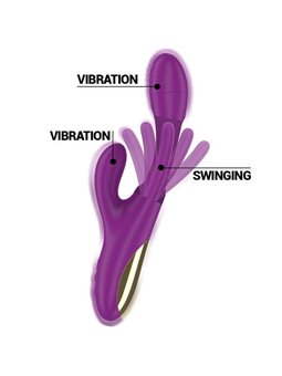 Intense - Apolo Rechargeable Multifunction Vibrator 7 Vibrations With Swinging Motion Purple