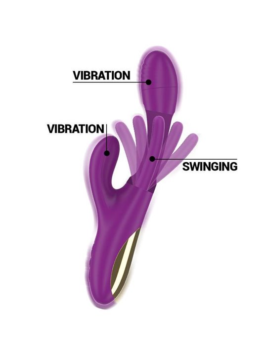 Intense - Apolo Rechargeable Multifunction Vibrator 7 Vibrations With Swinging Motion Purple