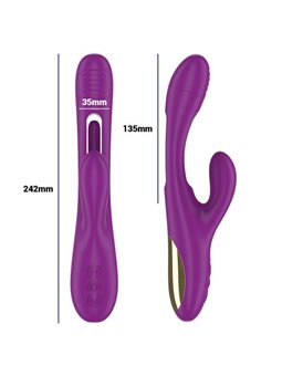 Intense - Apolo Rechargeable Multifunction Vibrator 7 Vibrations With Swinging Motion Purple