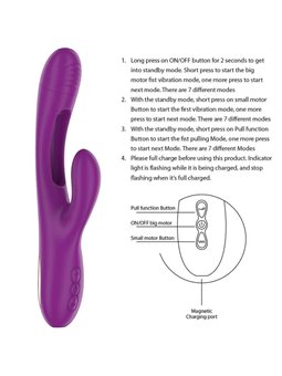 Intense - Apolo Rechargeable Multifunction Vibrator 7 Vibrations With Swinging Motion Purple