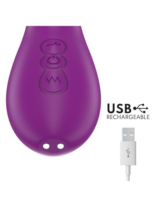 Intense - Apolo Rechargeable Multifunction Vibrator 7 Vibrations With Swinging Motion Purple