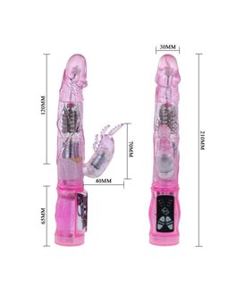 Baile - Vibratore Rabbit in Silicone Viola con Oscillazione e Rotazione