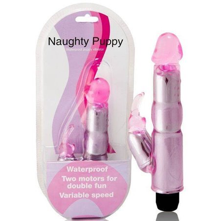 Baile Naughty Puppy - Vibratore Rabbit Realistico in Silicone Rosa 