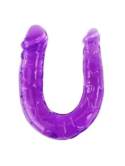 Baile Jelly - Doppio Dildo in Silicone Viola Flessibile - 29 CM