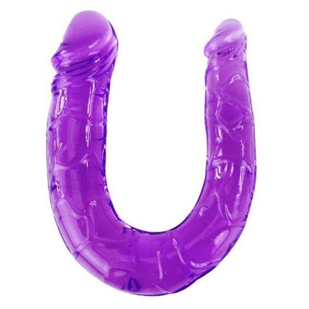 Baile Jelly - Doppio Dildo in Silicone Viola Flessibile - 29 CM