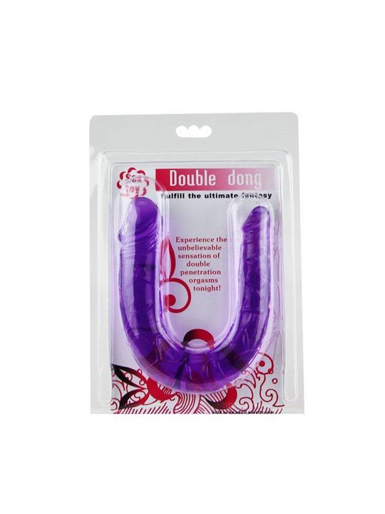 Baile Jelly - Doppio Dildo in Silicone Viola Flessibile - 29 CM