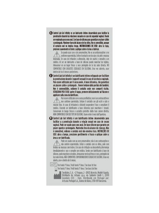 Control Lub Gel Infinity - Lubrificante Intimo a Base di Silicone - 75 ML