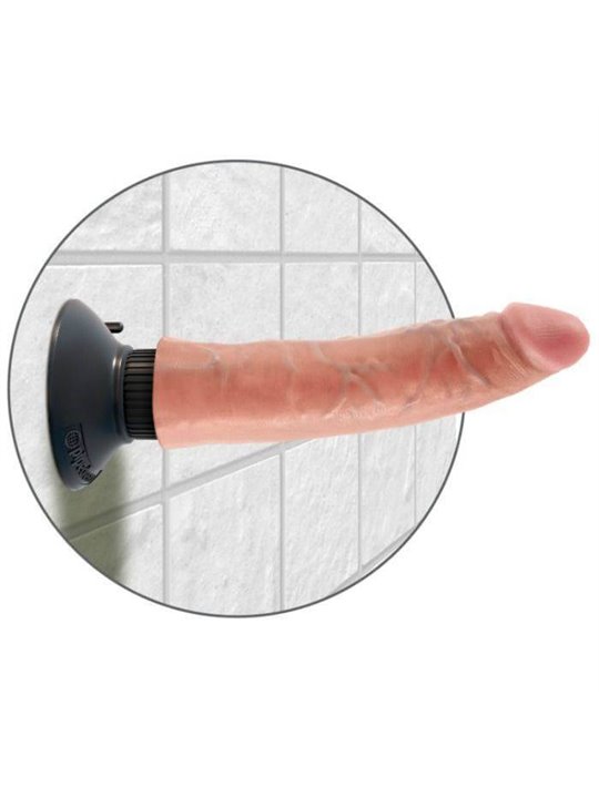 King Cock - Vibratore Realistico Vaginale con Ventosa Fallo Vibrante Dildo Impermeabile Flesh 7